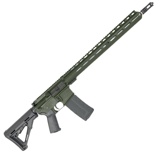 AR-15 .223 WYLDE Semi Auto .223/5.56 Rifle 18" Stainless Barrel 17" Custom MLOK Rail - Olive Drab Green