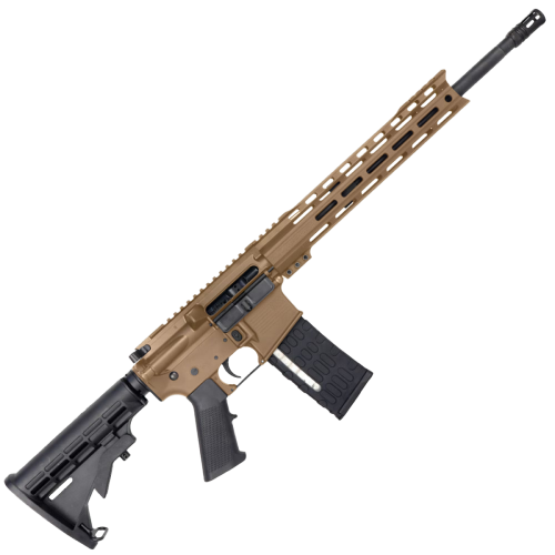 AR-15 Semi Auto .300 AAC Blackout Rifle 16" Nitride 1:8 Barrel M4 Stock 12" Custom Hybrid Slim MLOK - Burnt Bronze