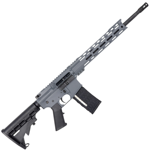 AR-15 Semi Auto .300 AAC Blackout Rifle 16" Nitride 1:8 Barrel M4 Stock 12" Custom Hybrid Slim MLOK - Sniper Gray