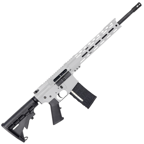 AR-15 Semi Auto .300 AAC Blackout Rifle 16" Nitride 1:8 Barrel M4 Stock 12" Custom Hybrid Slim MLOK - Storm Trooper White