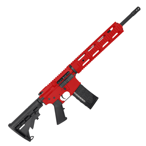 AR-15 Semi Auto .300 AAC Blackout Rifle 16" Barrel M4 Stock 12" Quad Rail Handguard - Red