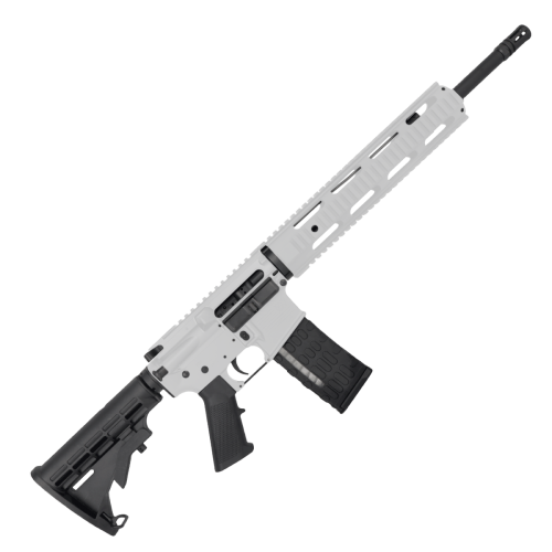 AR-15 Semi Auto .300 AAC Blackout Rifle 16" Barrel M4 Stock 12" Quad Rail Handguard - Storm Trooper White