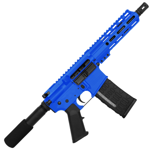 AR-15 Semi Auto .300 AAC Blackout Pistol 7.5" Barrel Custom MLOK Handguard- Flame Blue