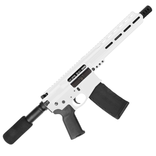 AR15 .300BLK Pistol Billet Upper/ Lower 8" Nitride Barrel 9" M-Lok Handguard -White