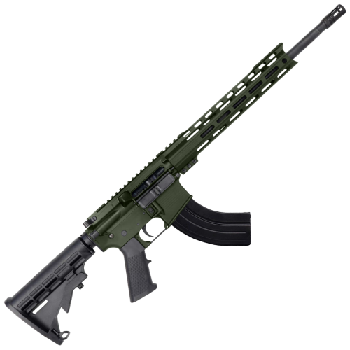 AR-15 7.62x39 Rifle 16" Barrel M4 Stock 12" Custom Hybrid Slim MLOK - OD Green