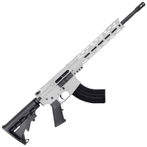 AR-15 7.62x39 Rifle 16" Barrel M4 Stock 12" Custom Hybrid Slim MLOK - Storm Trooper White