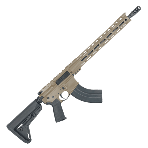 American Built Custom Semi Auto AR-47 7.62X39 MM Rifle16" Barrel Adjustable SL Stock 15" M-LOK Handguard - Flat Dark Earth