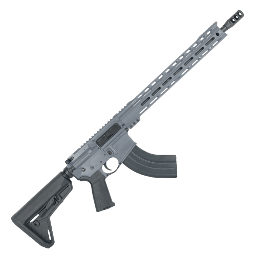 American Built Custom Semi Auto AR-47 7.62X39 MM Rifle16" Barrel Adjustable SL Stock 15" M-LOK Handguard - Sniper Gray