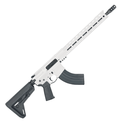 American Built Custom Semi Auto AR-47 7.62X39 MM Rifle16" Barrel Adjustable SL Stock 15" M-LOK Handguard - Storm Trooper White