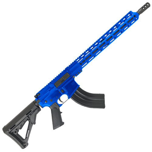 16" AR-47 7.62X39mm  Rifle Barrel Adjustable Stock 15" Custom M-LOK Handguard - Flame Blue