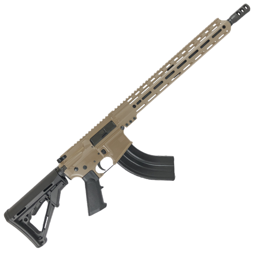 16" AR-47 7.62X39mm  Rifle Barrel Adjustable Stock 15" Custom M-LOK Handguard - Flat Dark Earth