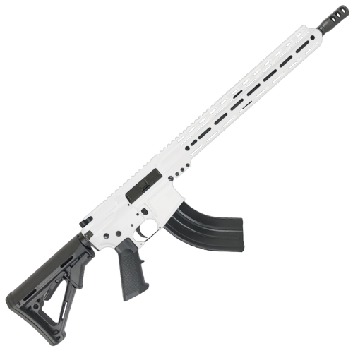 16" AR-47 7.62X39mm  Rifle Barrel Adjustable Stock 15" Custom M-LOK Handguard - Storm Trooper White