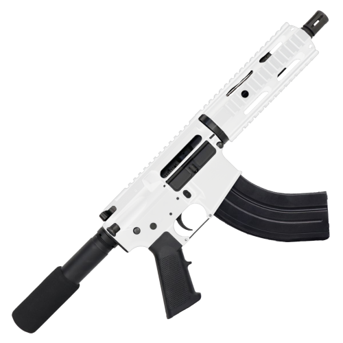 AR 7.62x39 Semi Auto Tactical Pistol 7" Nitride Barrel  7" Free Float Quad Rail - Storm Trooper White