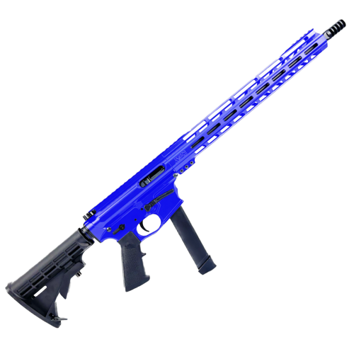 AR9mm 16" Billet Rifle w/ 15" M-LOK Handguard - Flame Blue