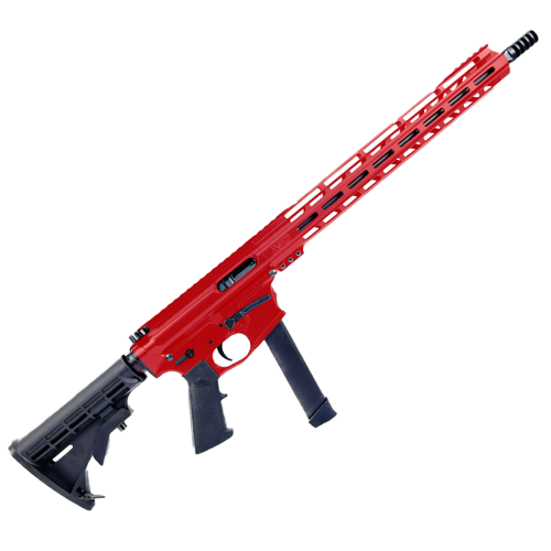 AR9mm 16" Billet Rifle w/ 15" M-LOK Handguard - Red