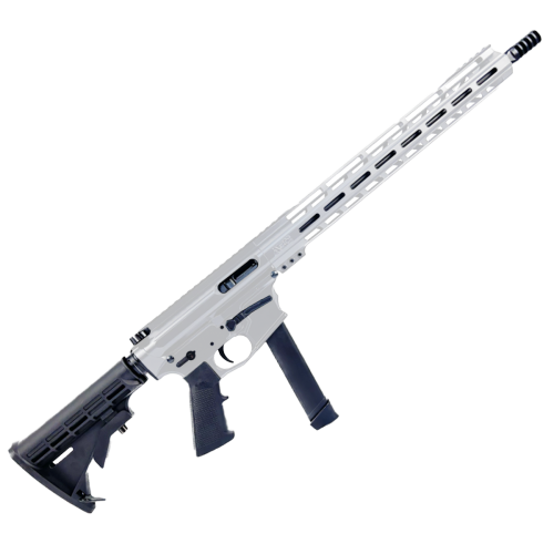 AR9mm 16" Billet Rifle w/ 15" M-LOK Handguard - Storm Trooper White