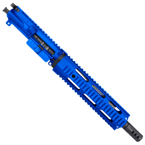 AR15 7.62x39 Pistol Upper Assembly 10" Quadrail Handguard Complete w/ BCG & Charging Handle - Flame Blue