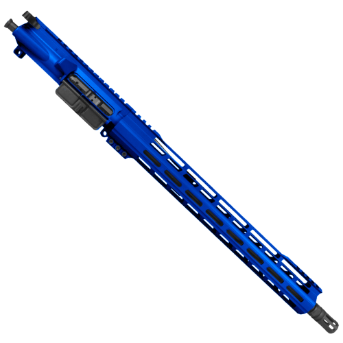 AR-15 7.62x39 Complete Upper Build Assembly 16" Barrel 15" Lightweight Hybrid MLOK Handguard - Flame Blue