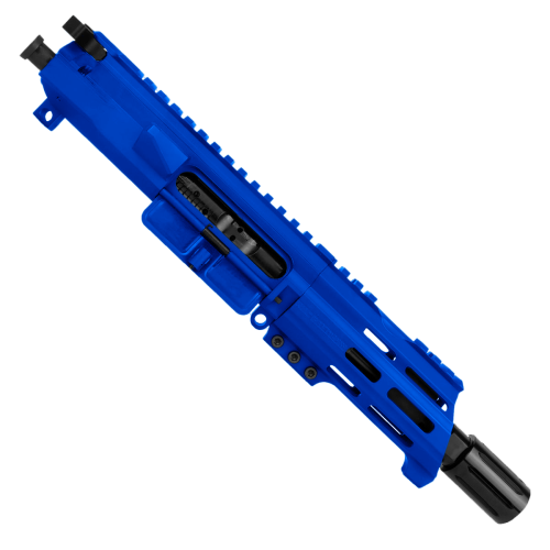 AR15 7.62x39 Micro Pistol Upper Assembly 5" Barrel Custom 5" Top Cut Custom MLOK Handguard Complete w/ BCG & Charging Handle- Flame Blue